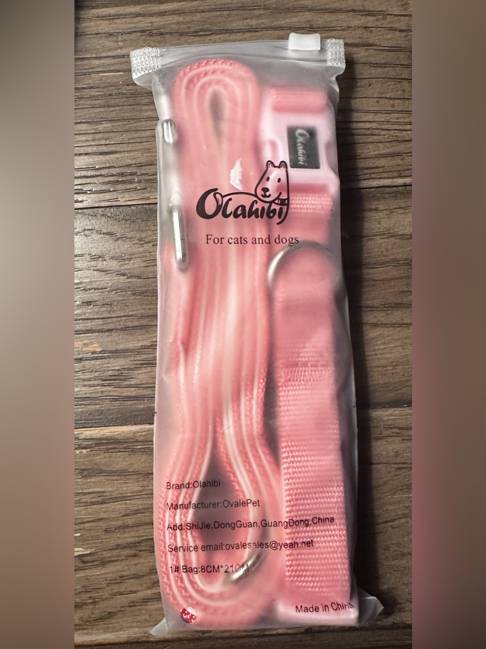 Pink Nylon Pet Leash with Metal Hardware
